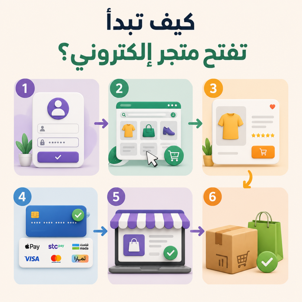 طريقة فتح متجر إلكتروني في السعودية خطوة بخطوة